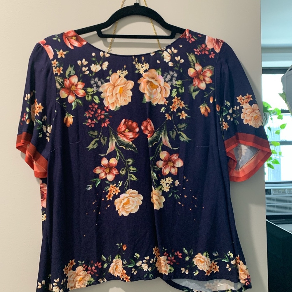 Floral Open Back Shirt